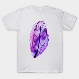 Purple Watercolor Feather T-Shirt